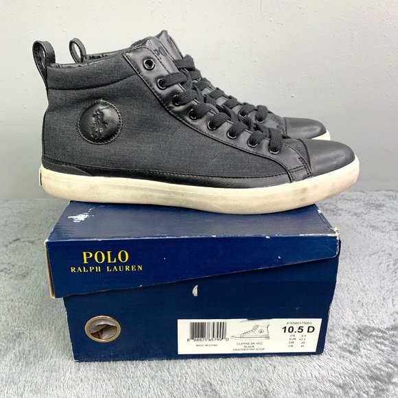 Polo Ralph Lauren Clarke Sneaker size 10.5 D Men Shoe Box Heather Gray Rip Stop - Picture 1 of 9